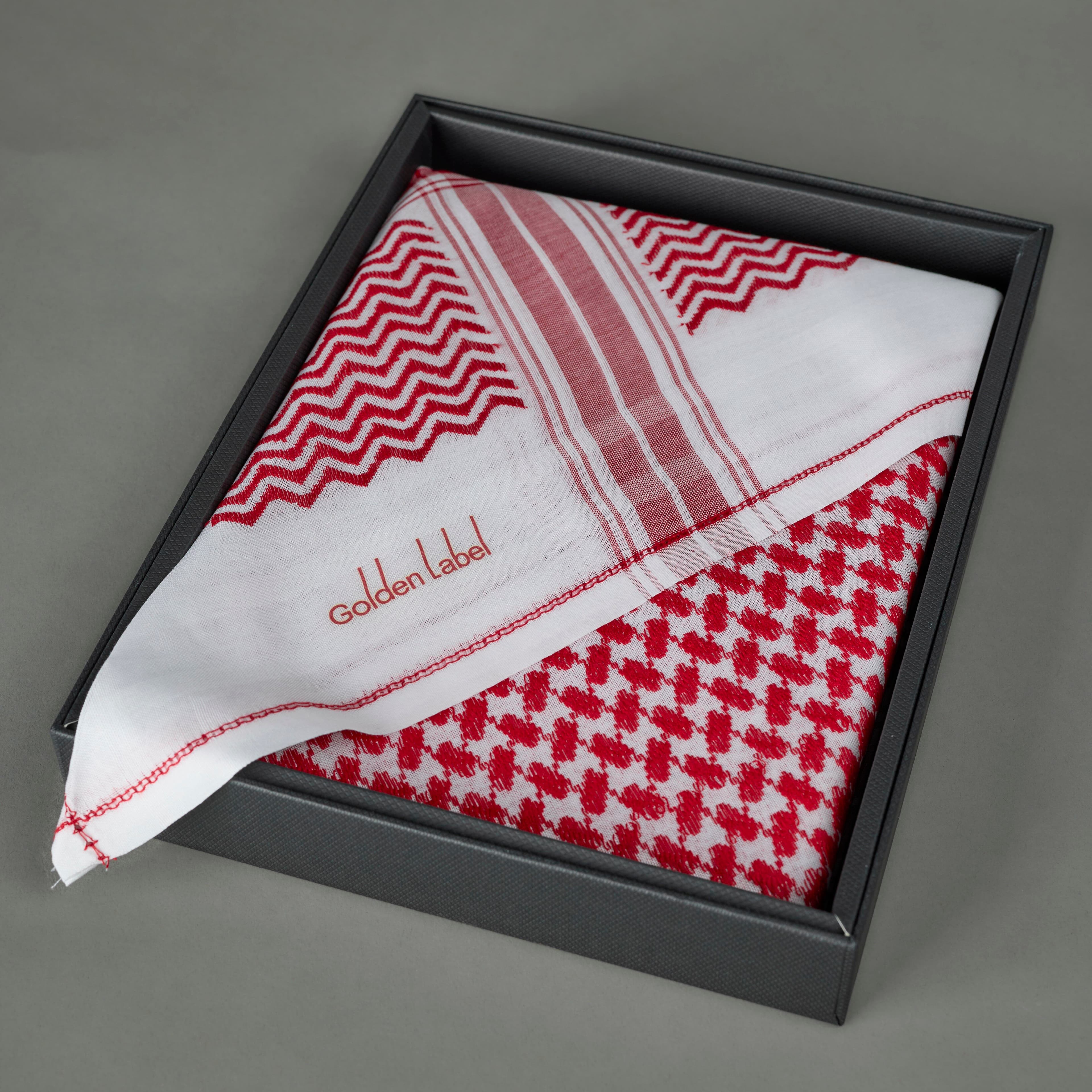 شماغ قولدن أحمر